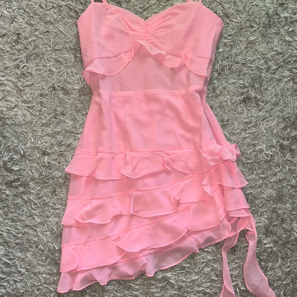 COPY - Pink Ruffled Mini Dress